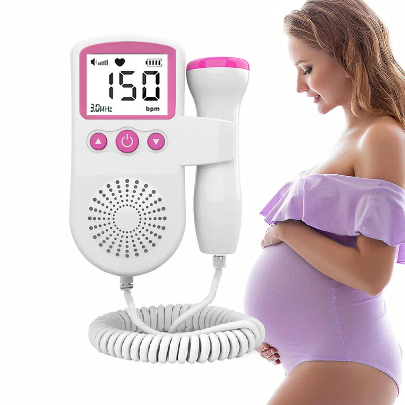 Monitor Rosa de Frequência Cardíaca Fetal Doppler