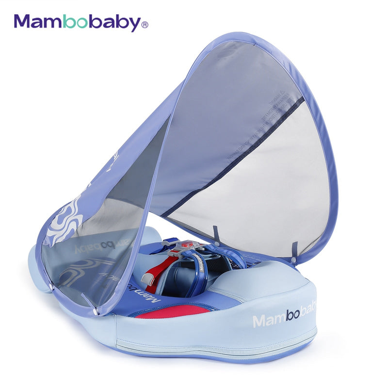 Mambobaby Premium Azul Flutuador/Boia para Bebês Com Cinto de Segurança, Float Anti Impacto e e Proteção FPU 50+ (3 meses a 2 anos) (Internacional)