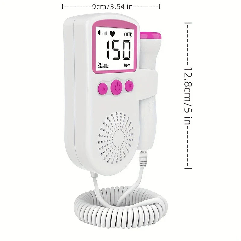 Monitor Rosa de Frequência Cardíaca Fetal Doppler