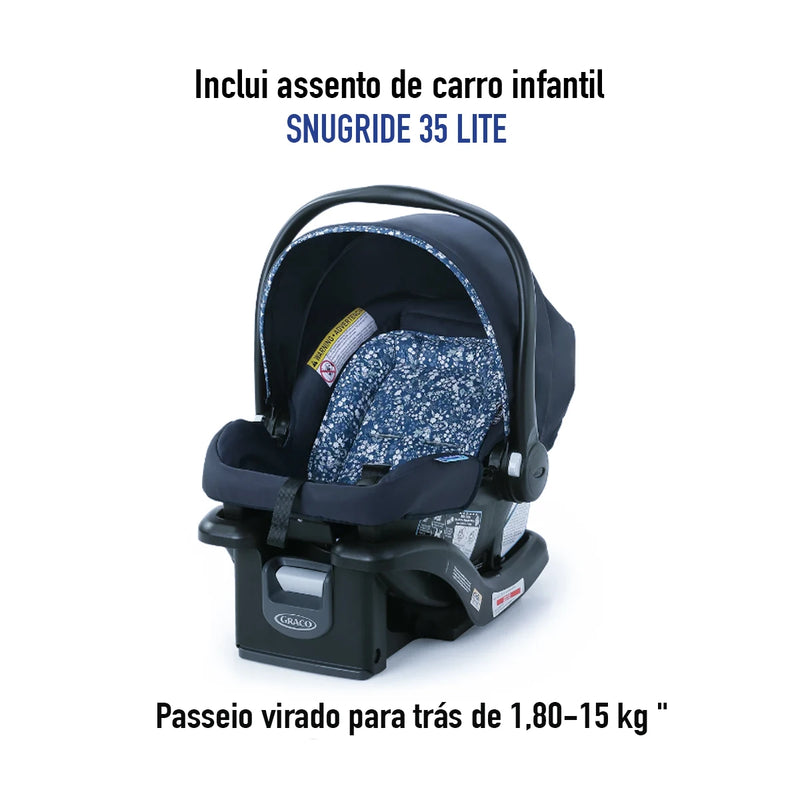 Carrinho de Passeio com Bebê Conforto Comfy Cruiser™ 2.0 Preto Graco