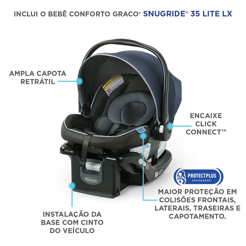 Carrinho Passeio c/ Bebê Conforto TS ModesElement Azul Graco