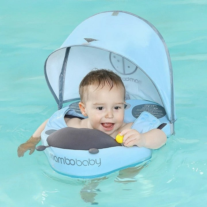 Mambobaby Baby Luxo Azul Claro Flutuador/Boia para Bebês Com Cinto de Segurança e Proteção FPU 50+ (Internacional)